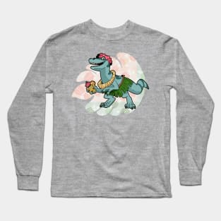 Pickles Goes Hawaiian (with leaf) Long Sleeve T-Shirt